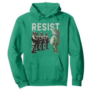 Resist Frog Hoodie Inflatable Animal Protest Free Portland TS02 Irish Green Print Your Wear