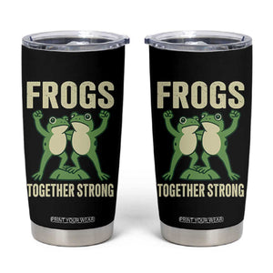 Frogs Together Strong Tumbler Cup Portland Frog Protest United We Ribbit TS02 Black Print Your Wear