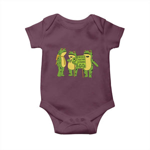 Frogs Together Strong Baby Onesie Portland Frog Resist Protest TS02 Maroon Print Your Wear