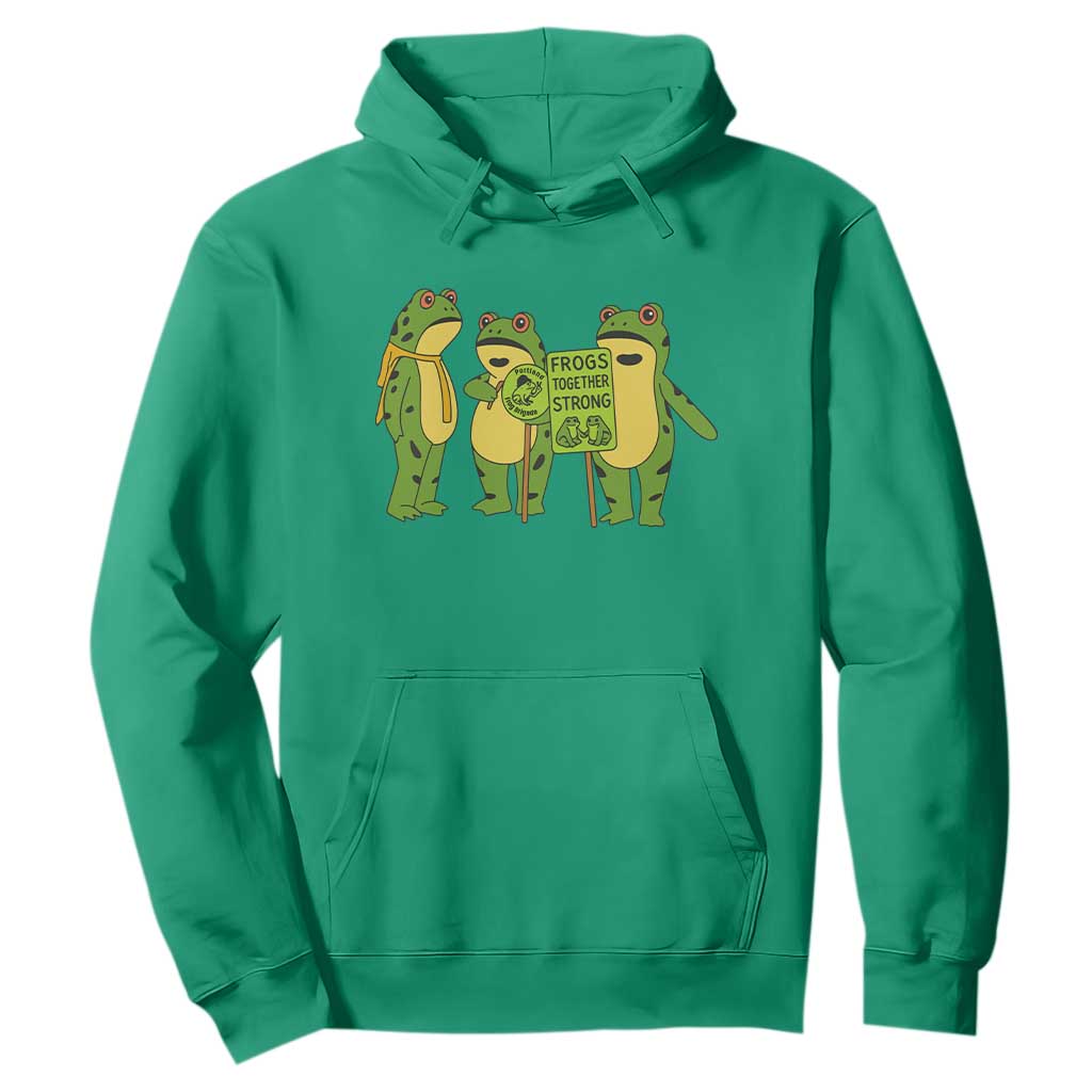 Frogs Together Strong Hoodie Portland Frog Resist Protest TS02 Irish Green Print Your Wear