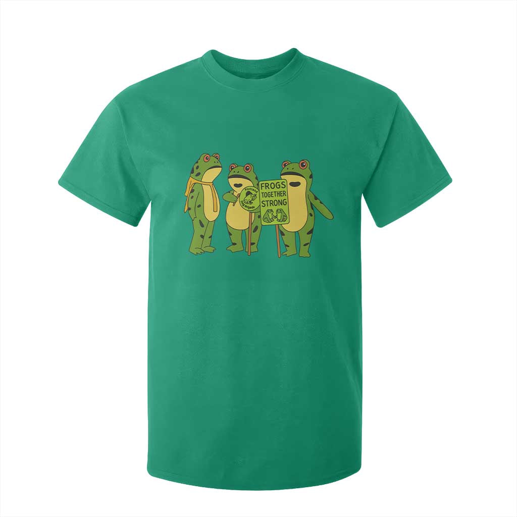 Frogs Together Strong T Shirt For Kid Portland Frog Resist Protest TS02 Irish Green Print Your Wear