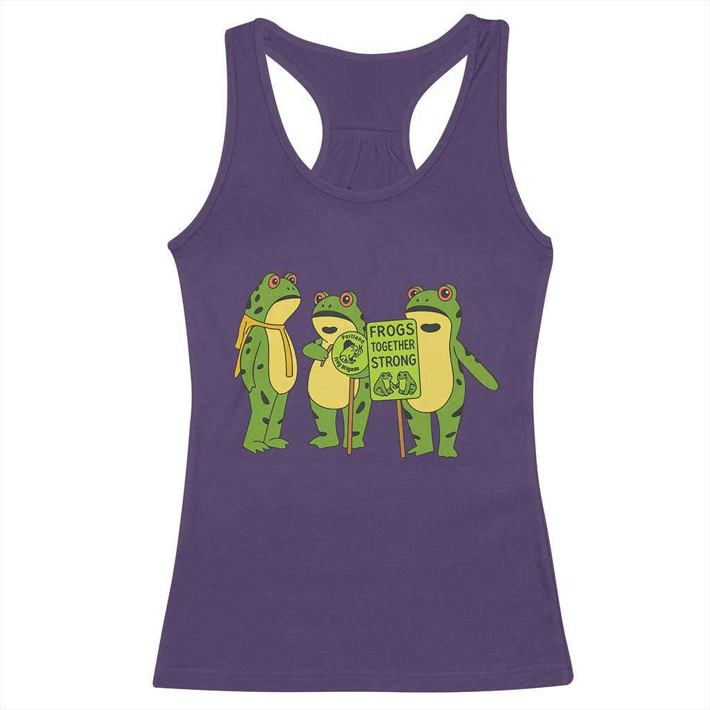 Frogs Together Strong Racerback Tank Top Portland Frog Resist Protest TS02 Purple Print Your Wear