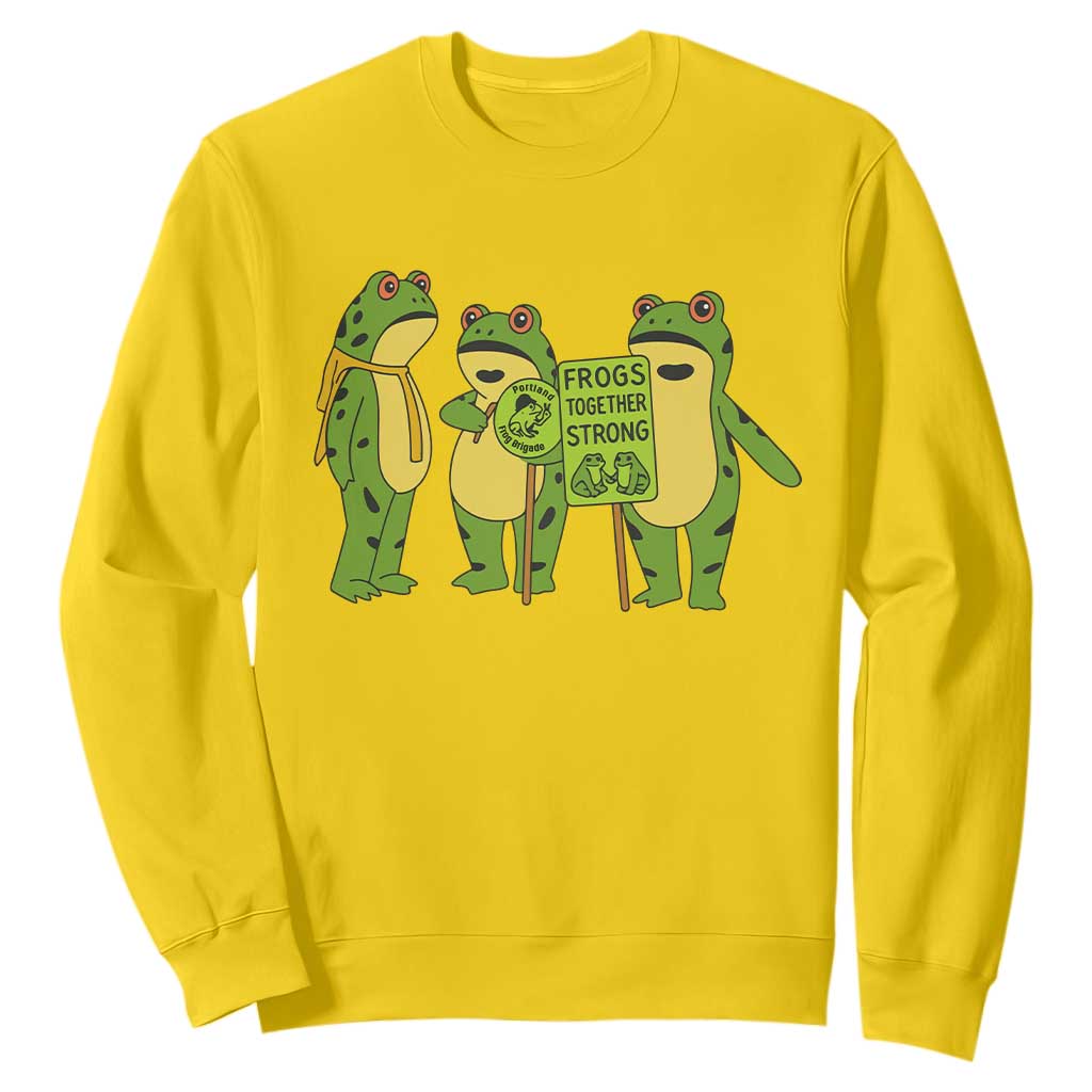 Frogs Together Strong Sweatshirt Portland Frog Resist Protest TS02 Daisy Print Your Wear