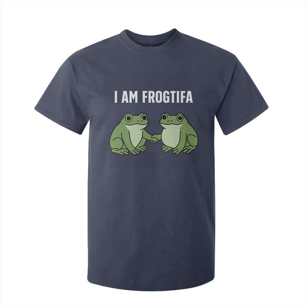 I Am Frogtifa T Shirt For Kid Portland Frog Resist Protest Handshake Frogs TS02 Navy Print Your Wear