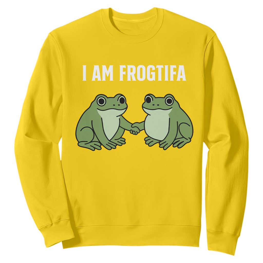 I Am Frogtifa Sweatshirt Portland Frog Resist Protest Handshake Frogs TS02 Daisy Print Your Wear