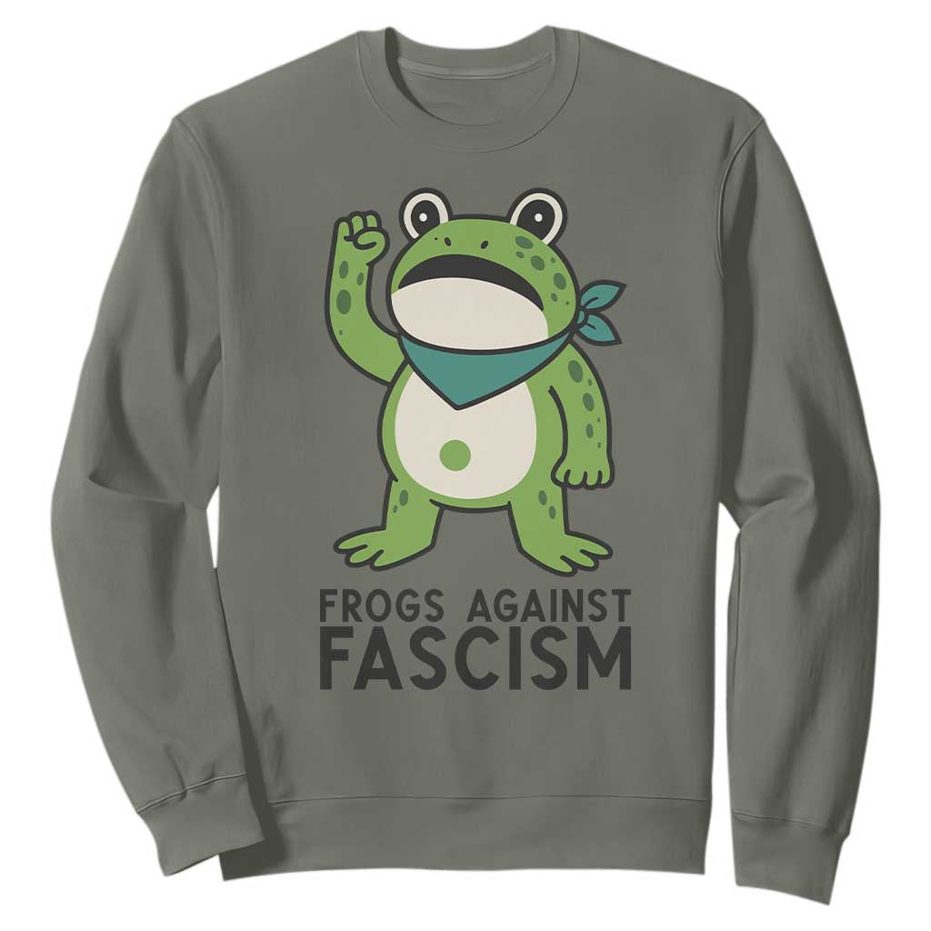 Frogs Against Fascism Sweatshirt Portland Resist Protest Antifascist TS02 Military Green Print Your Wear