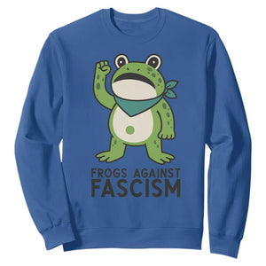 Frogs Against Fascism Sweatshirt Portland Resist Protest Antifascist TS02 Royal Blue Print Your Wear