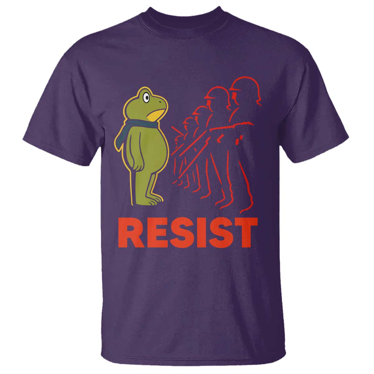 Frog Resist T Shirt Free Portland Political Satire TS02 Purple Print Your Wear