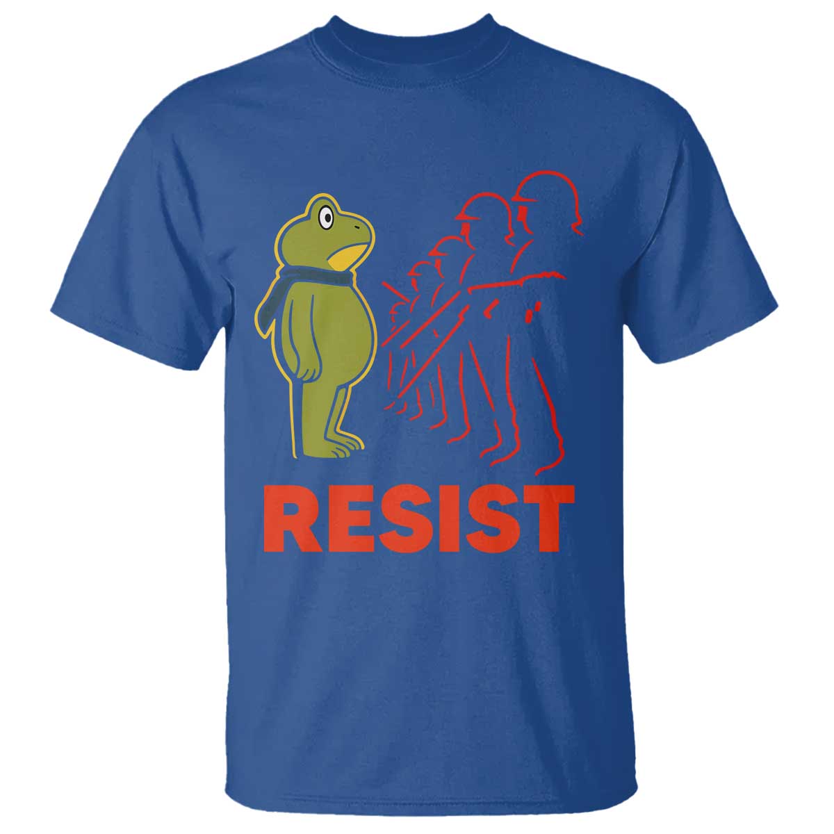 Frog Resist T Shirt Free Portland Political Satire TS02 Royal Blue Print Your Wear