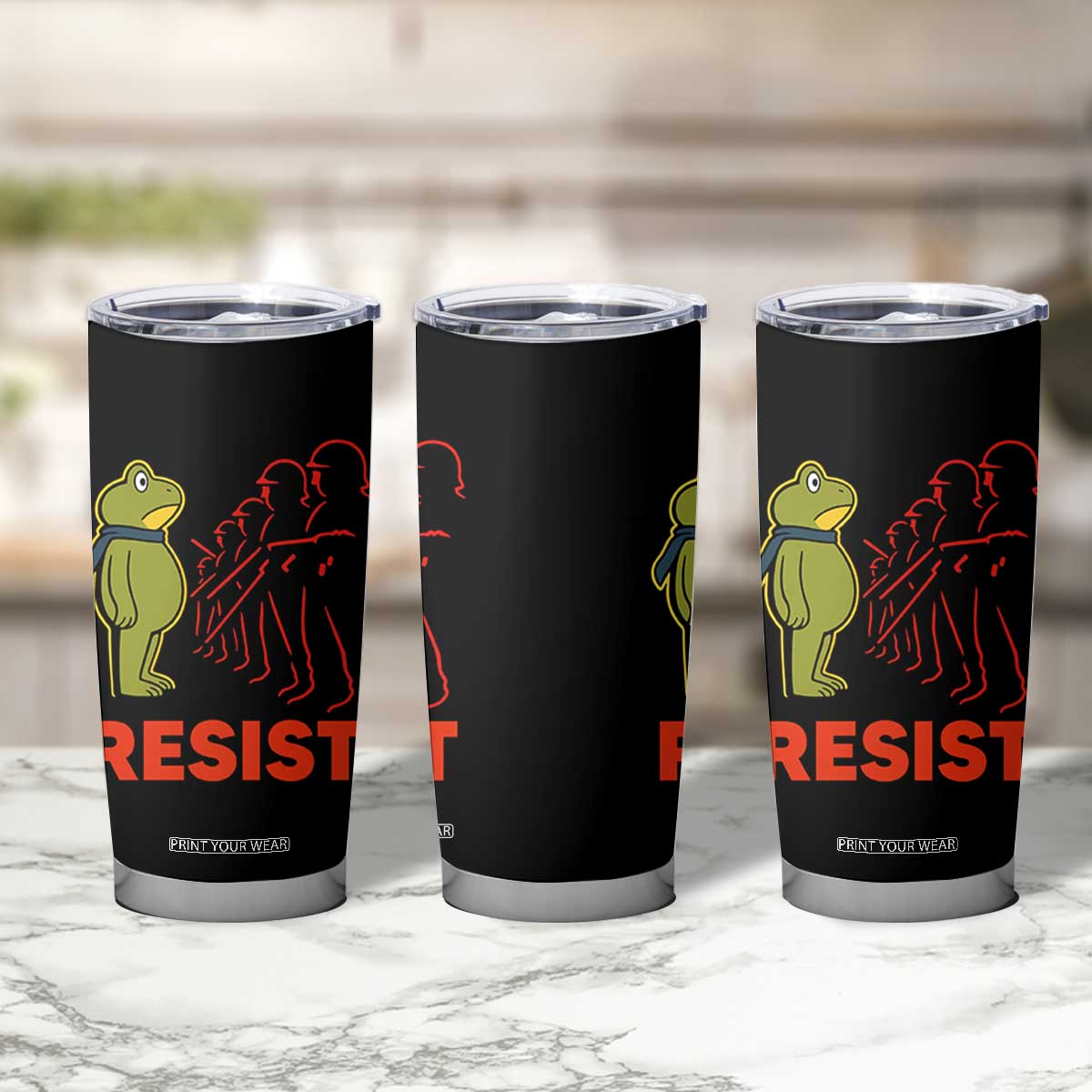 Frog Resist Tumbler Cup Free Portland Political Satire TS02 Print Your Wear