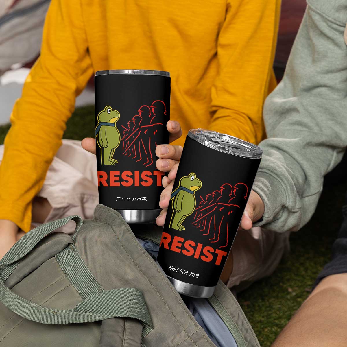 Frog Resist Tumbler Cup Free Portland Political Satire TS02 Print Your Wear