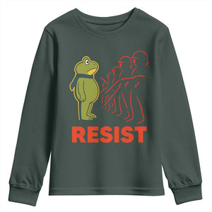 Frog Resist Youth Sweatshirt Free Portland Political Satire TS02 Dark Forest Green Print Your Wear
