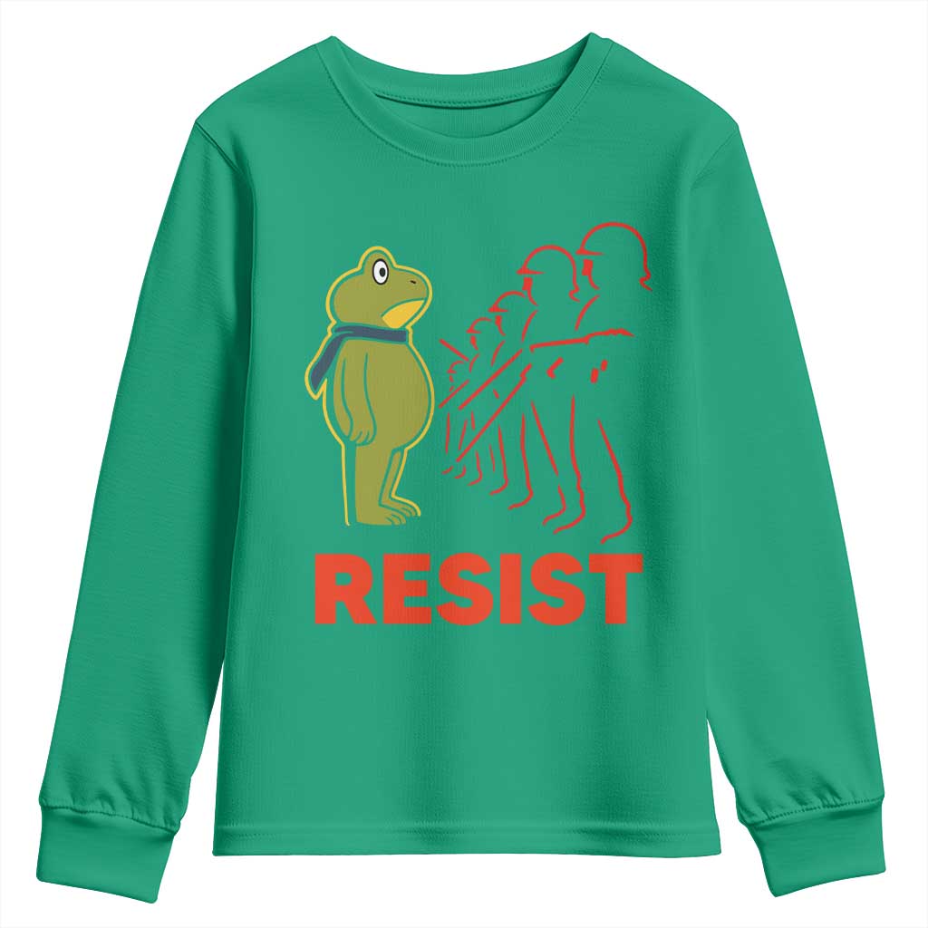 Frog Resist Youth Sweatshirt Free Portland Political Satire TS02 Irish Green Print Your Wear