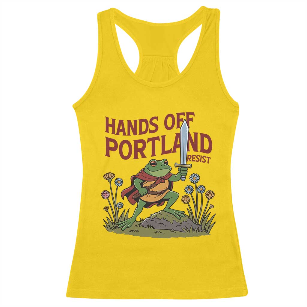 Hands Off Portland Sword Frog Racerback Tank Top Freedom Fighters Hero Resist TS02 Daisy Print Your Wear