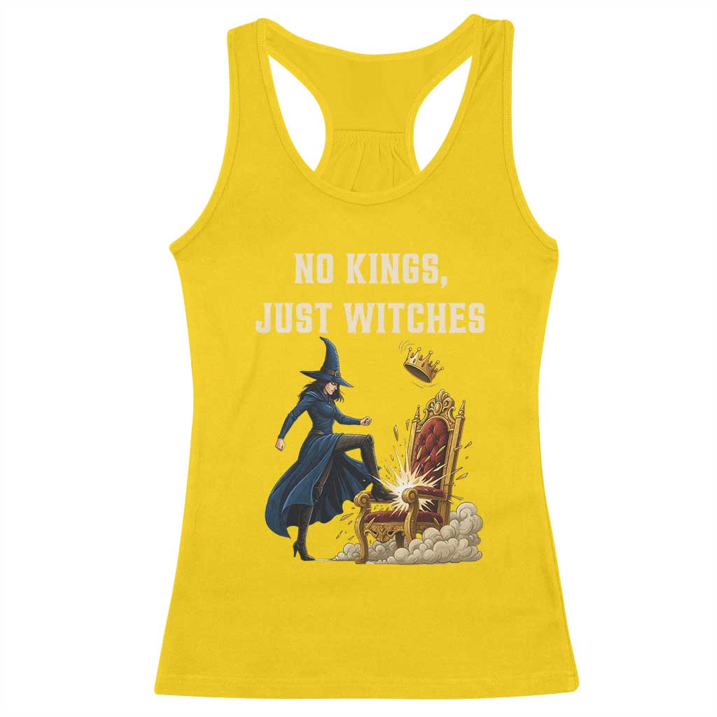 No Kings Just Witches Racerback Tank Top Feminist Witch Kicking Throne Protest TS02 Daisy Print Your Wear