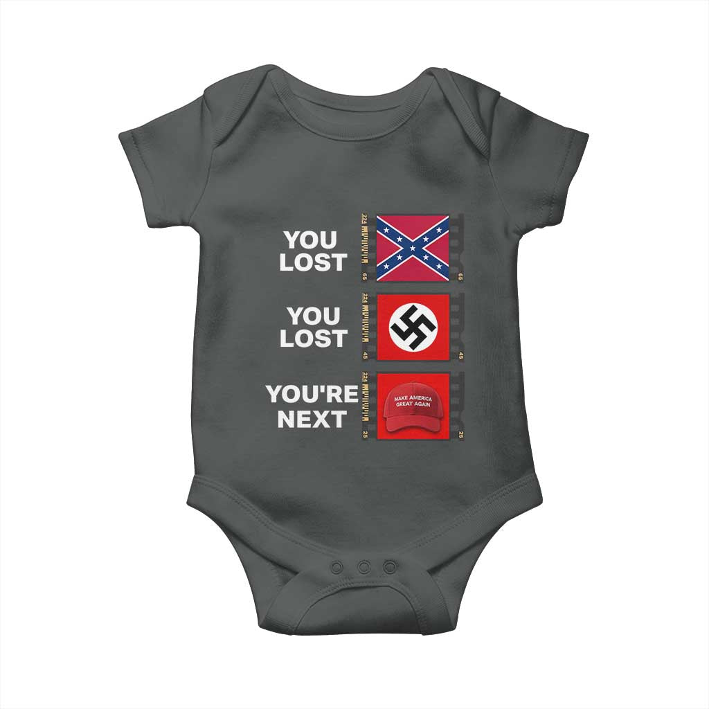 Resist Political Protest Baby Onesie History Anti Hate Extremism Authoritarianism TS02 Dark Heather Print Your Wear
