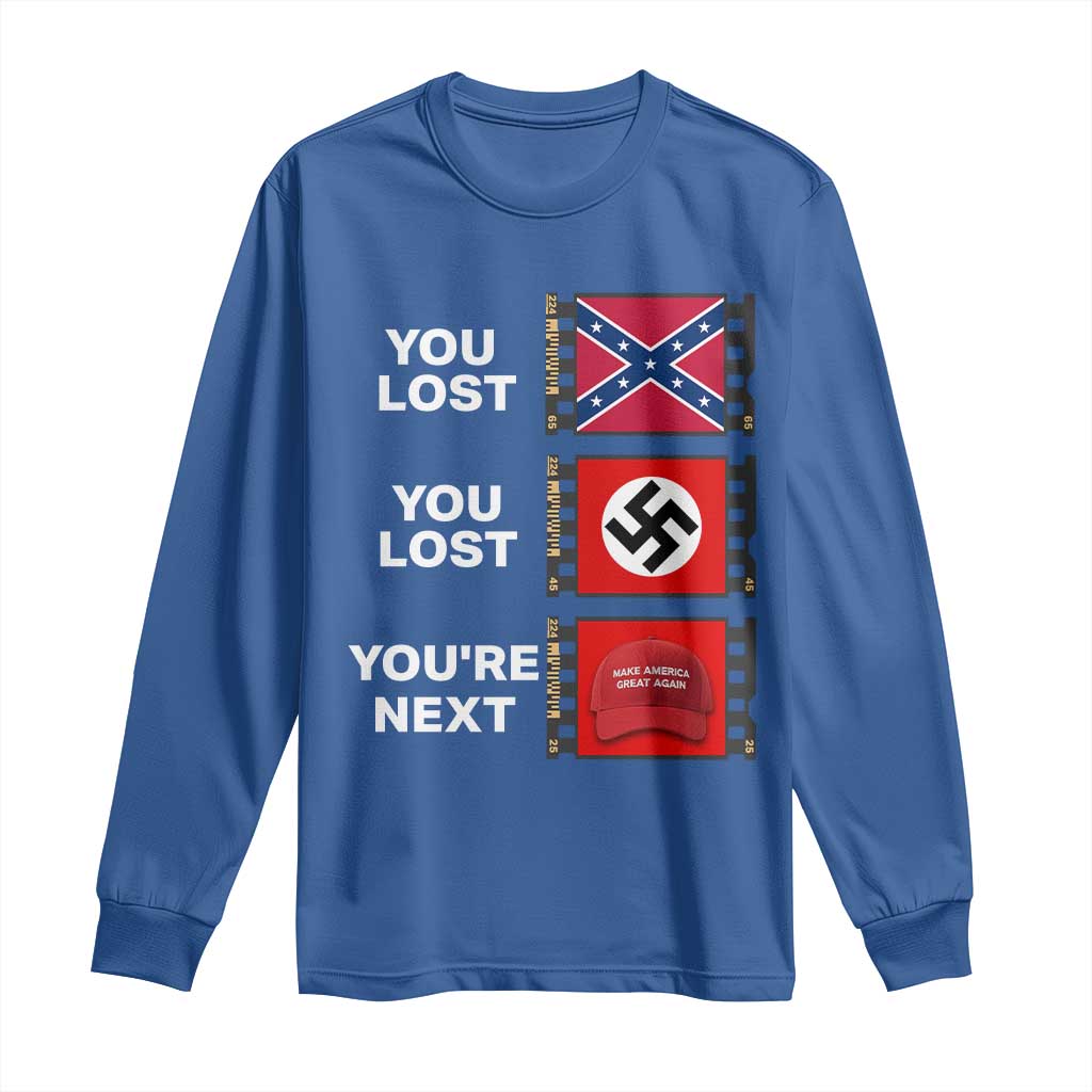 Resist Political Protest Long Sleeve Shirt History Anti Hate Extremism Authoritarianism TS02 Royal Blue Print Your Wear