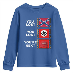 Resist Political Protest Youth Sweatshirt History Anti Hate Extremism Authoritarianism TS02 Royal Blue Print Your Wear