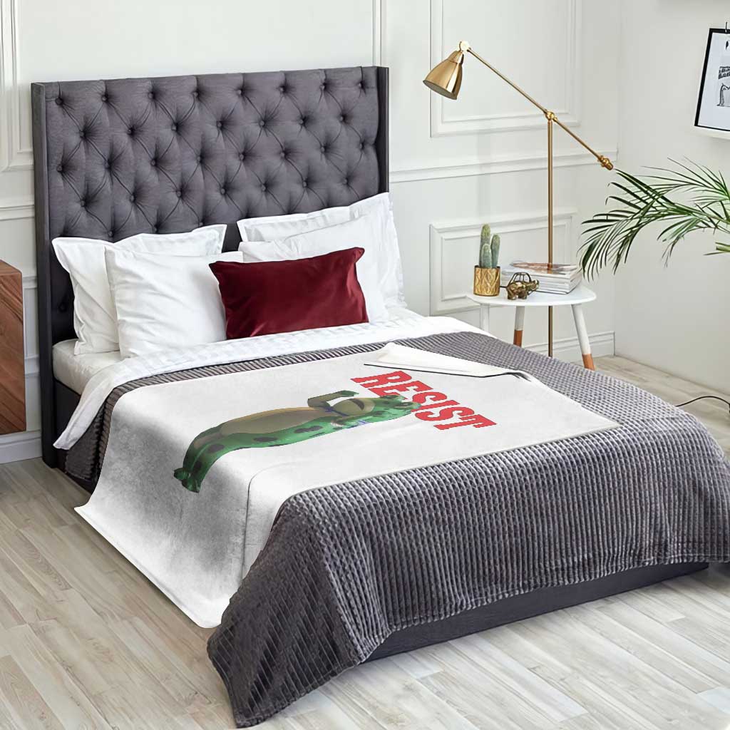 Funny Inflatable Portland Frog Resist Throw Blanket Freedom Protest TS02 Print Your Wear