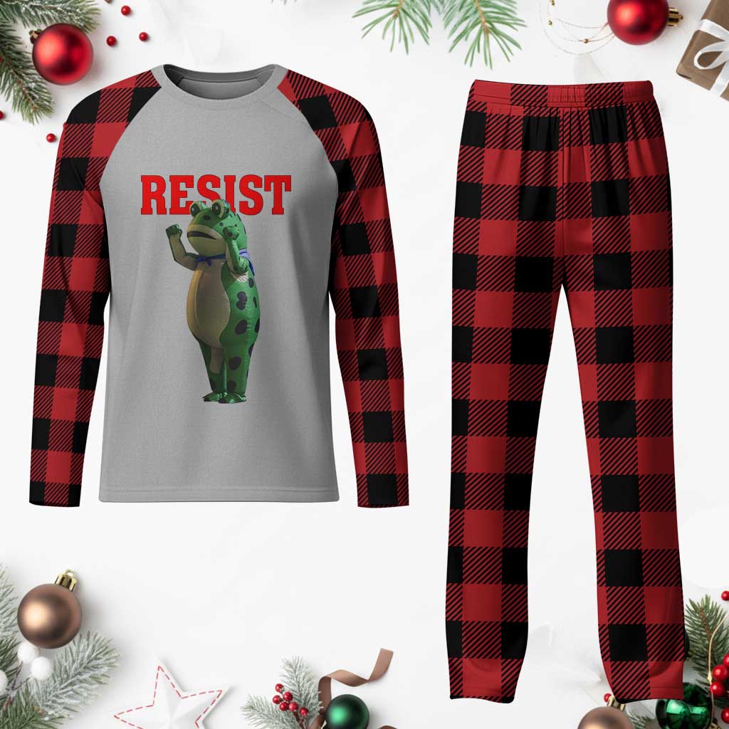 Funny Inflatable Portland Frog Resist Plaid Pajama Set Freedom Protest TS02 Buffalo Plaid Print Your Wear