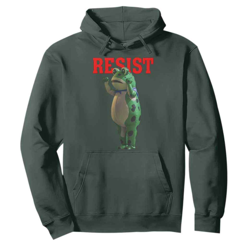 Funny Inflatable Portland Frog Resist Hoodie Freedom Protest TS02 Dark Forest Green Print Your Wear