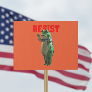 Funny Inflatable Portland Frog Resist Protest Sign Freedom Protest TS02 Horizontal 18" × 24" Orange Print Your Wear