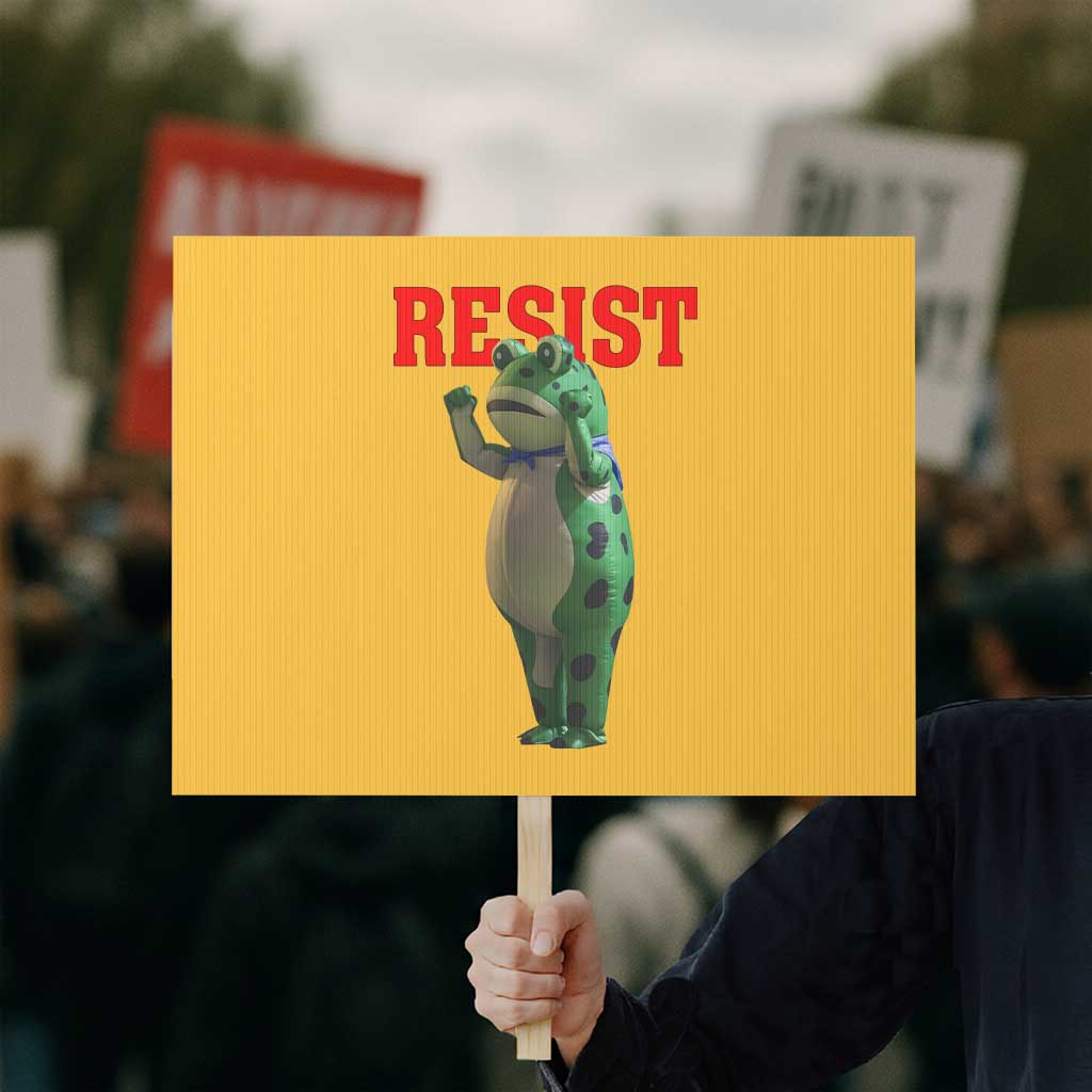 Funny Inflatable Portland Frog Resist Protest Sign Freedom Protest TS02 Horizontal 18
