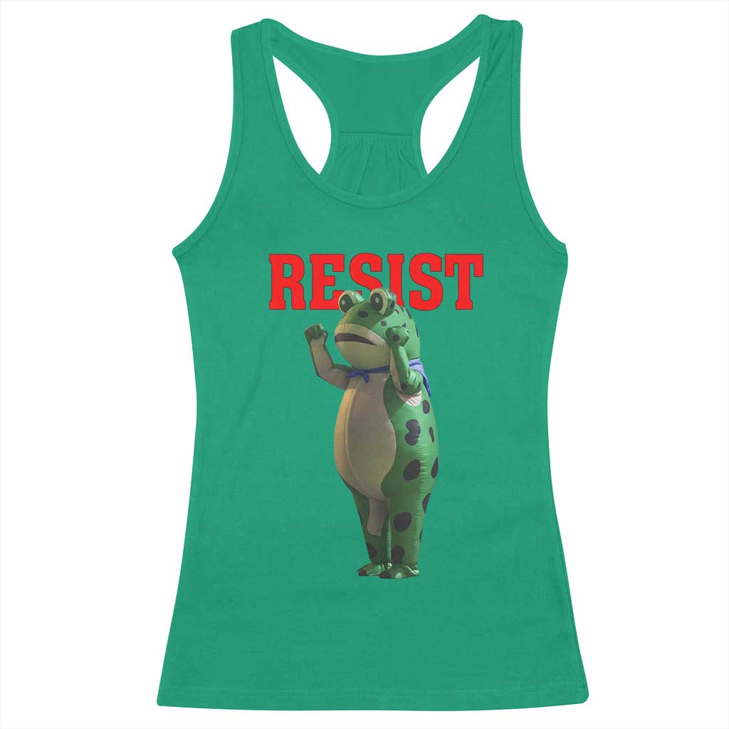 Funny Inflatable Portland Frog Resist Racerback Tank Top Freedom Protest TS02 Irish Green Print Your Wear