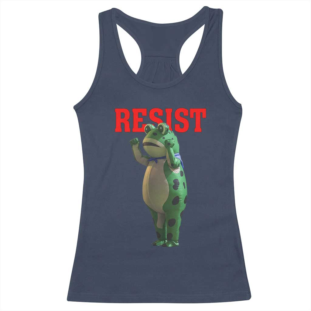 Funny Inflatable Portland Frog Resist Racerback Tank Top Freedom Protest TS02 Navy Print Your Wear