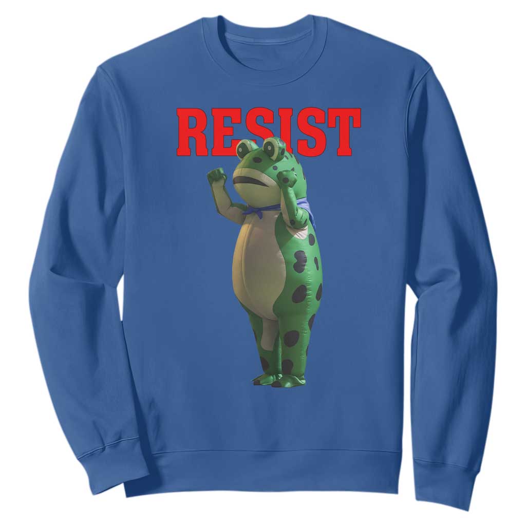 Funny Inflatable Portland Frog Resist Sweatshirt Freedom Protest TS02 Royal Blue Print Your Wear