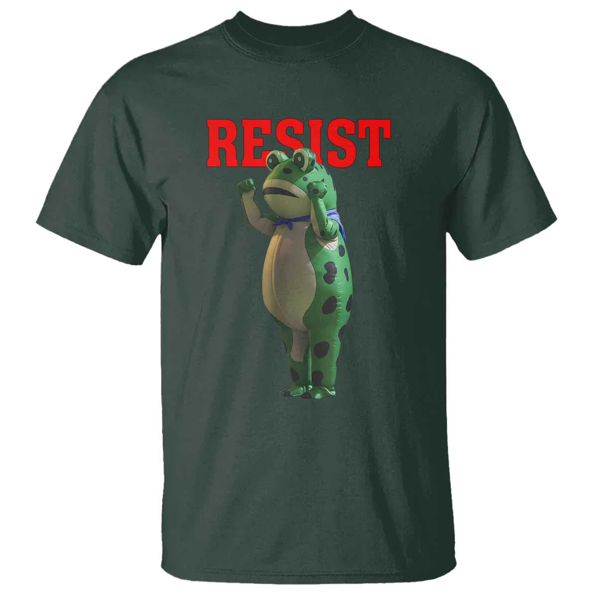 Funny Inflatable Portland Frog Resist T Shirt Freedom Protest TS02 Dark Forest Green Print Your Wear