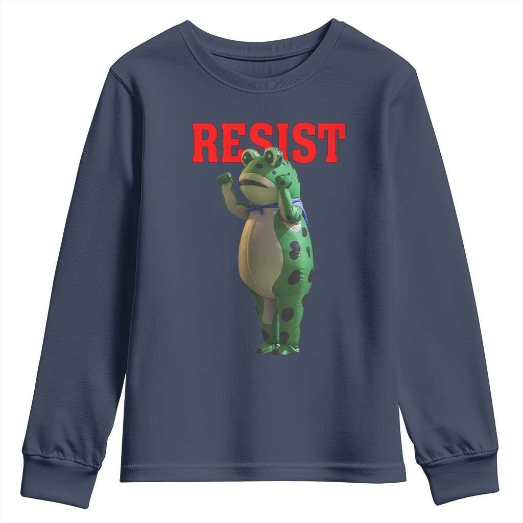 Funny Inflatable Portland Frog Resist Youth Sweatshirt Freedom Protest TS02 Navy Print Your Wear