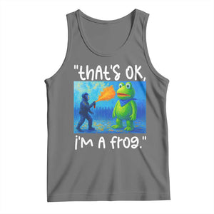 Funny Portland Frog Protest Tank Top Thats OK Im A Frog Pepper Spray TS02 Black Heather Print Your Wear