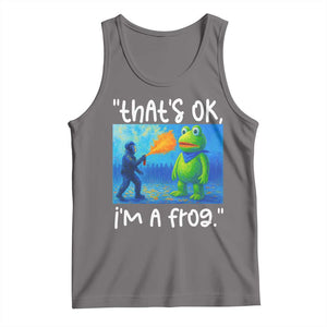 Funny Portland Frog Protest Tank Top Thats OK Im A Frog Pepper Spray TS02 Deep Heather Print Your Wear