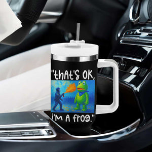 Funny Portland Frog Protest Tumbler With Handle Thats OK Im A Frog Pepper Spray TS02 Print Your Wear
