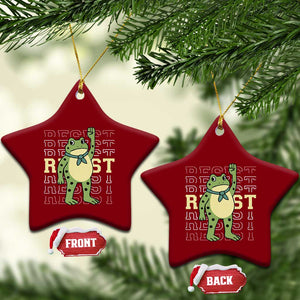 Resist Raised Fist Frog Ceramic Ornament Portland Protest Freedom Fighter TS02 Print Your Wear