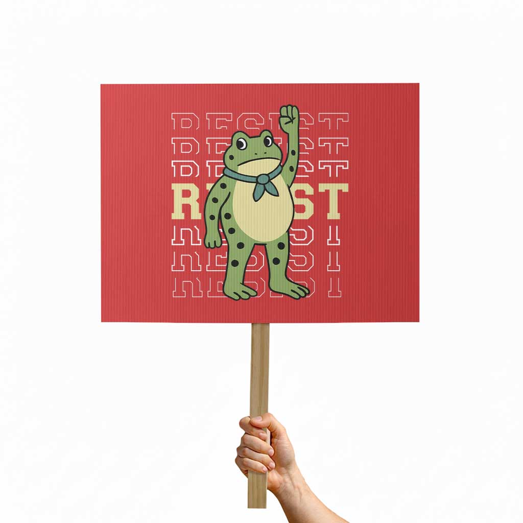 Resist Raised Fist Frog Protest Sign Portland Protest Freedom Fighter TS02 Horizontal 18
