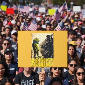 Resist Frog Protest Sign Stand Against Free Portland Protest TS02 Horizontal 18" x 24" Yellow Print Your Wear