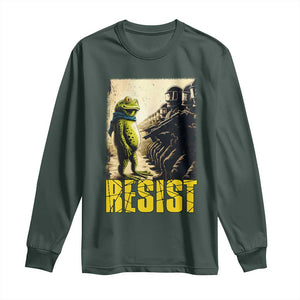 Resist Frog Long Sleeve Shirt Stand Against Free Portland Protest TS02 Dark Forest Green Print Your Wear
