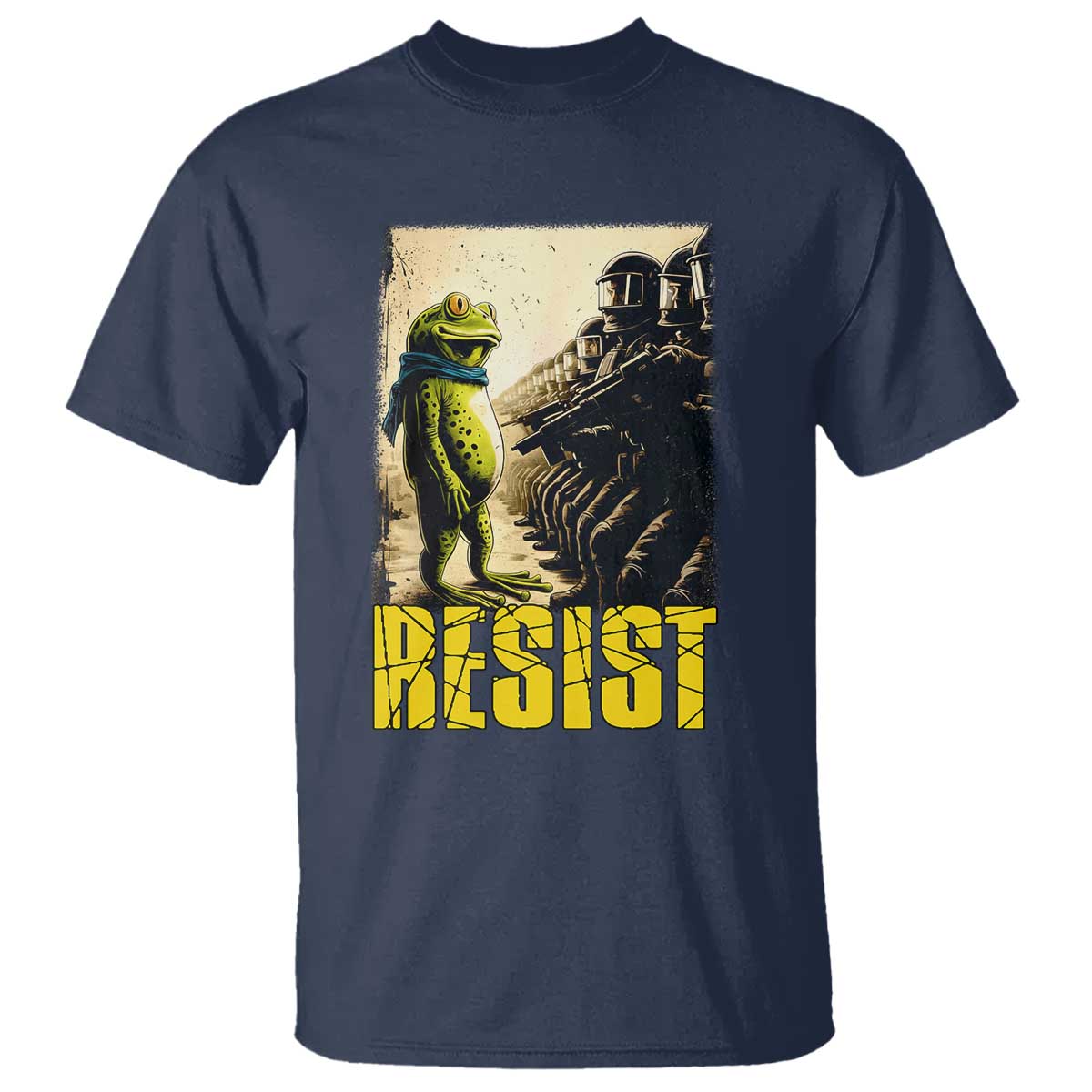 Resist Frog T Shirt Stand Against Free Portland Protest TS02 Navy Print Your Wear