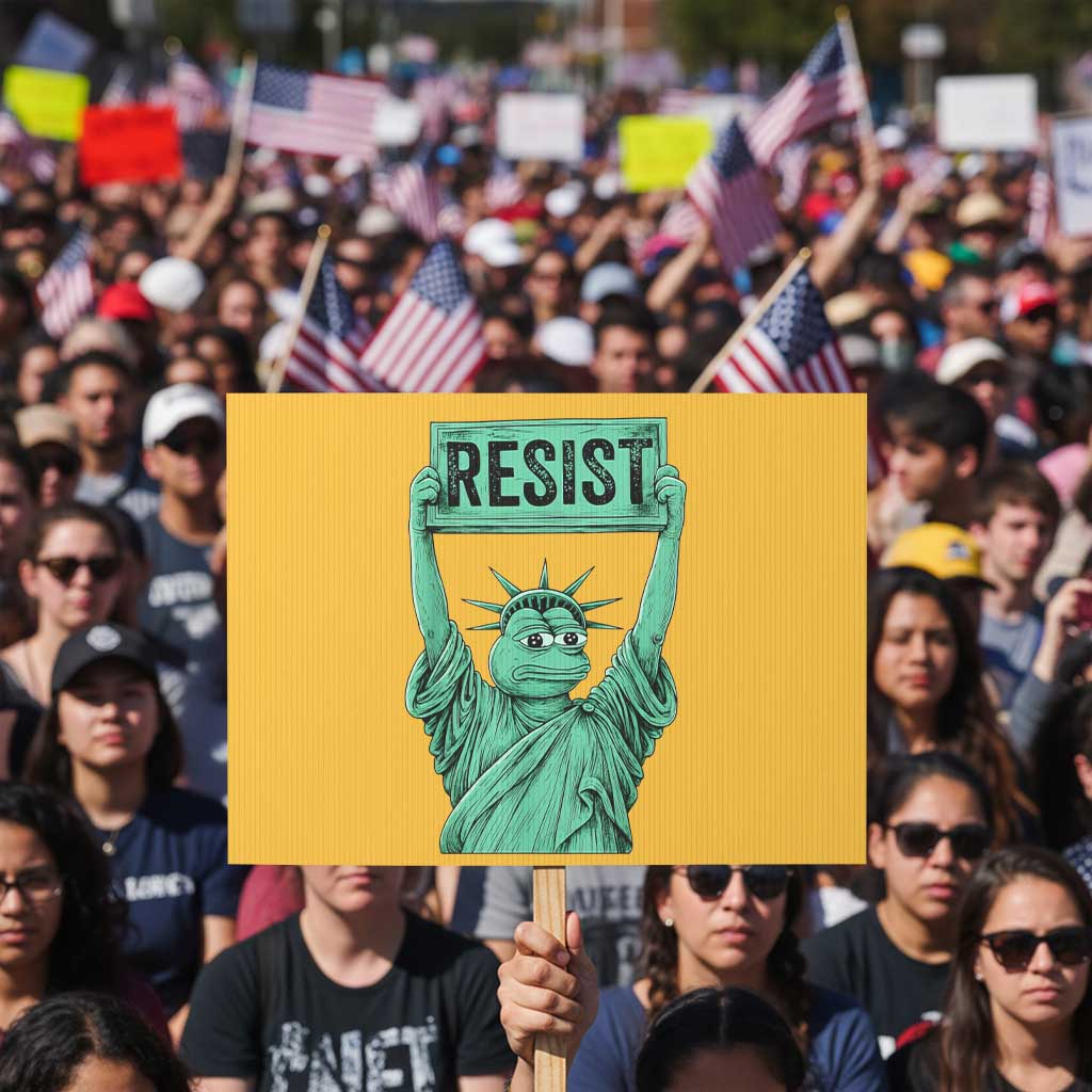 Funny Liberty Frog Meme Resist Protest Sign Portland Frogs Protest Freedom Fighter TS02 Horizontal 18