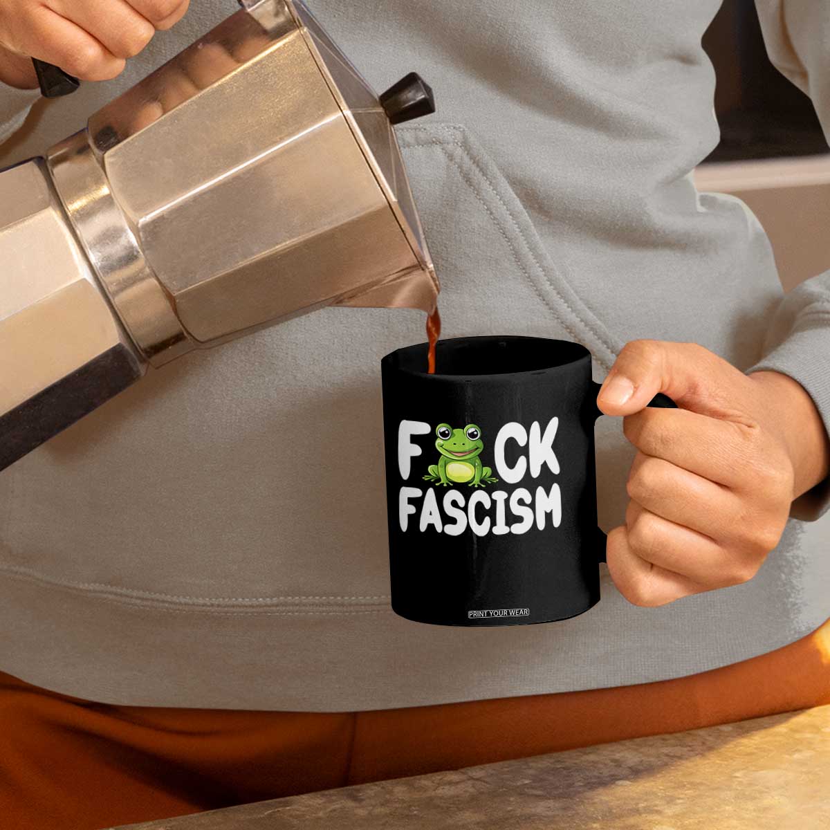 Funny Frog Fck Fascism Coffee Mug Resist Protest Human Rights TS02 Print Your Wear