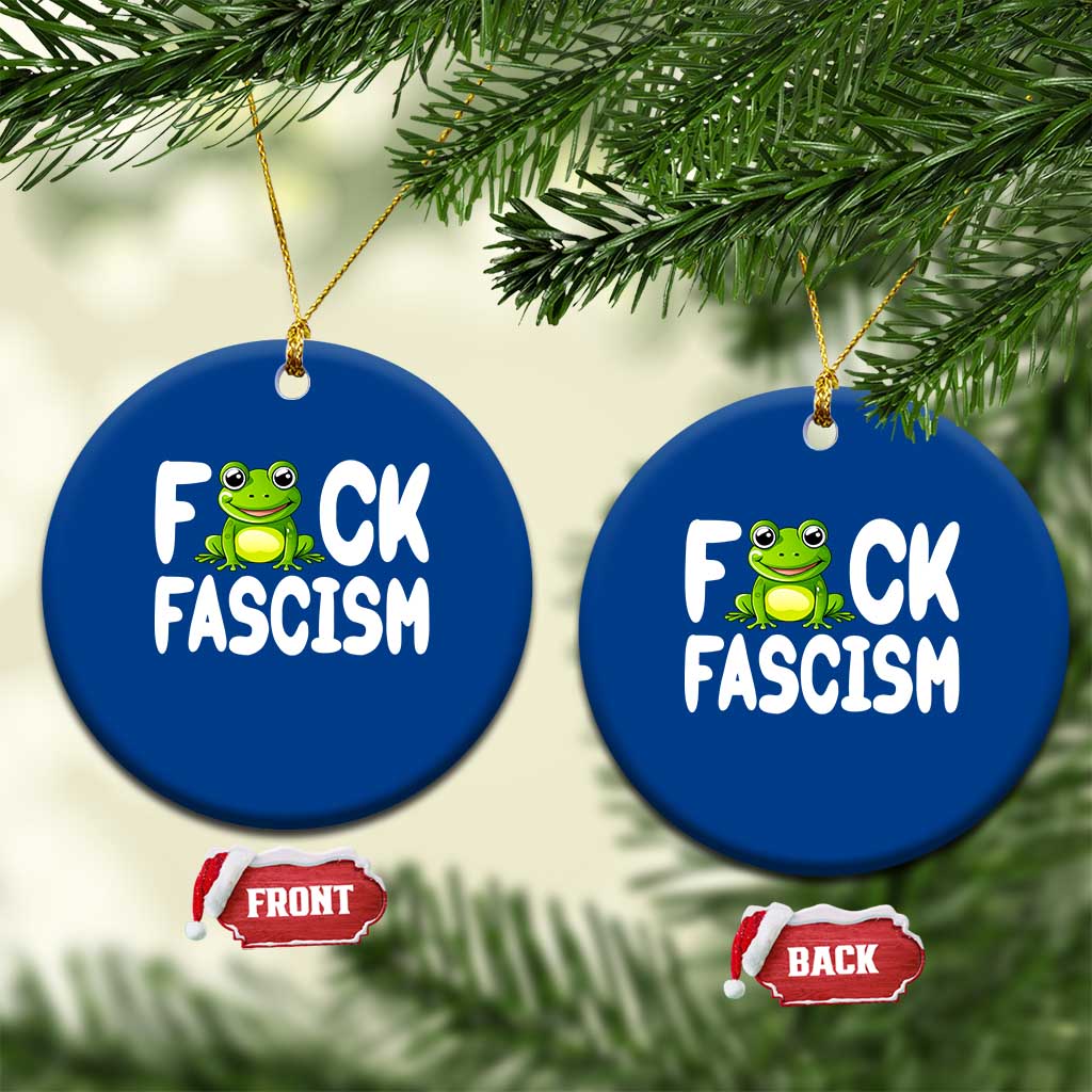 Funny Frog Fck Fascism Ceramic Ornament Resist Protest Human Rights TS02 1pc Blue Print Your Wear