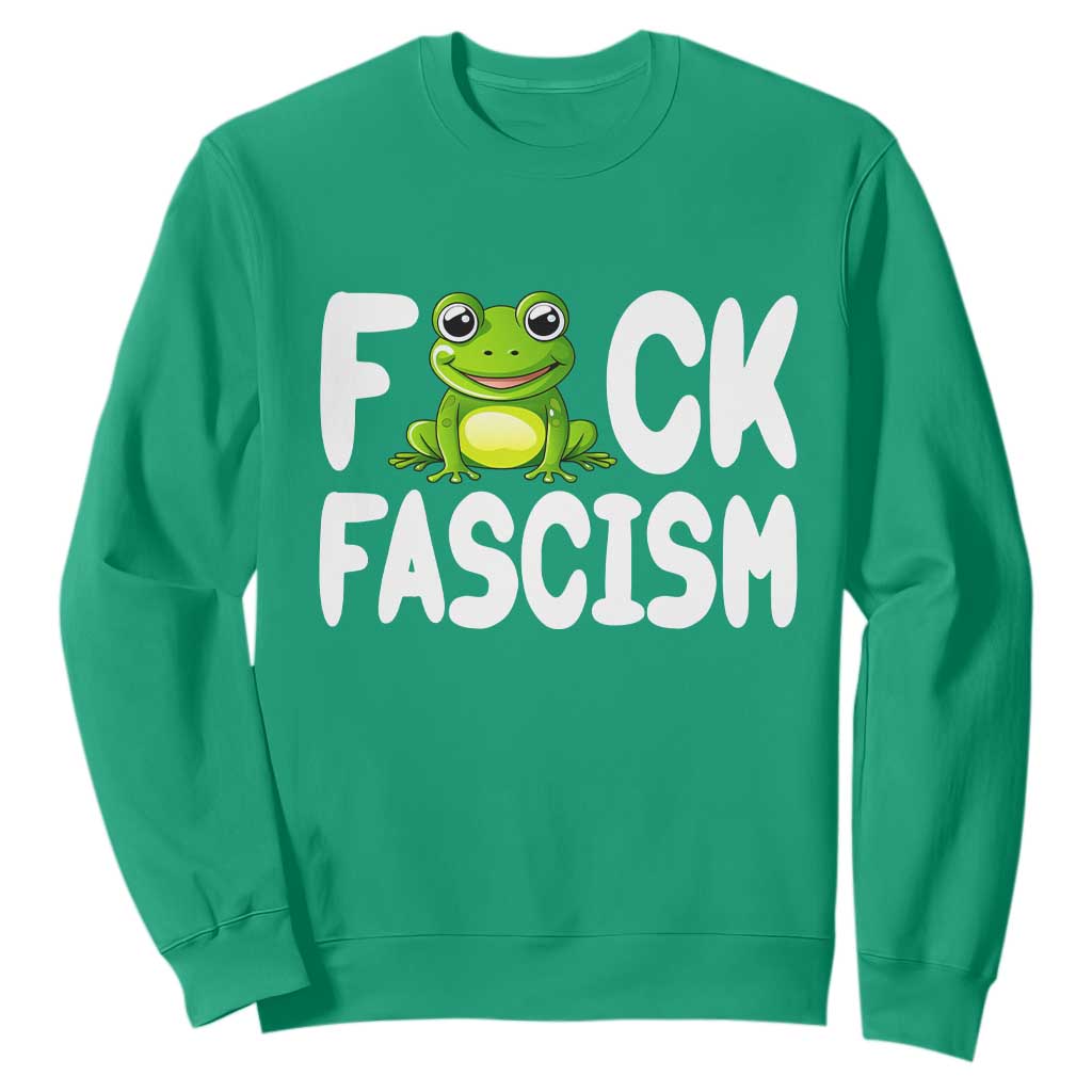Funny Frog Fck Fascism Sweatshirt Resist Protest Human Rights TS02 Irish Green Print Your Wear