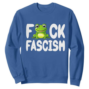 Funny Frog Fck Fascism Sweatshirt Resist Protest Human Rights TS02 Royal Blue Print Your Wear