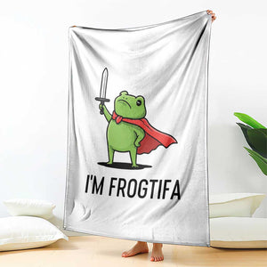 Funny Huzzah Frog Throw Blanket Im Frogtifa Knight Resist Protest TS02 Print Your Wear