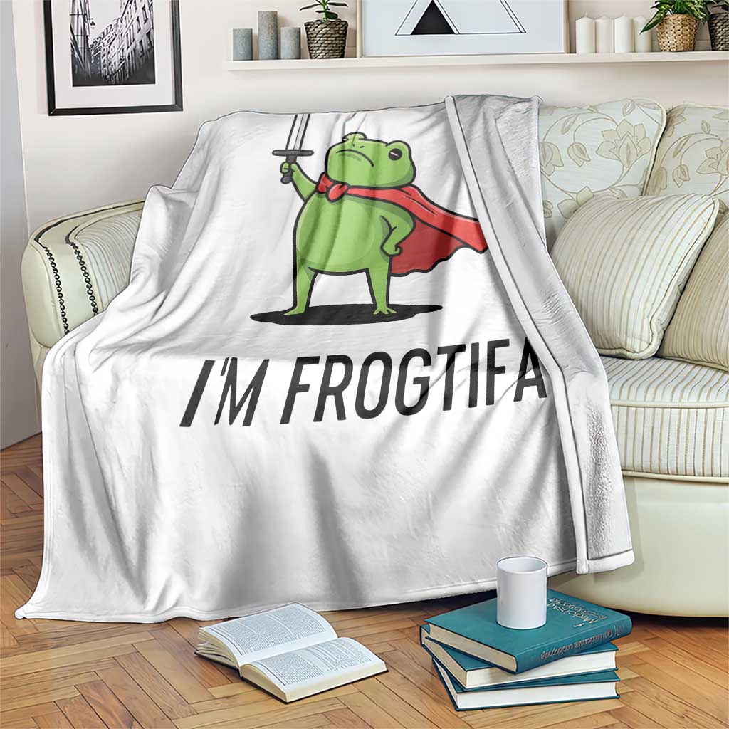 Funny Huzzah Frog Throw Blanket Im Frogtifa Knight Resist Protest TS02 Print Your Wear
