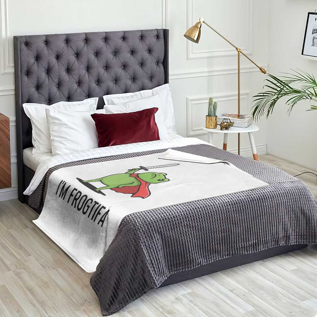 Funny Huzzah Frog Throw Blanket Im Frogtifa Knight Resist Protest TS02 Print Your Wear