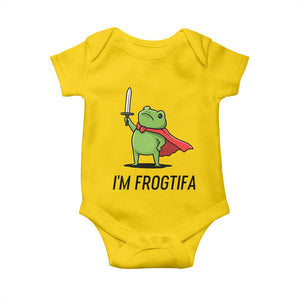 Funny Huzzah Frog Baby Onesie Im Frogtifa Knight Resist Protest TS02 Daisy Print Your Wear