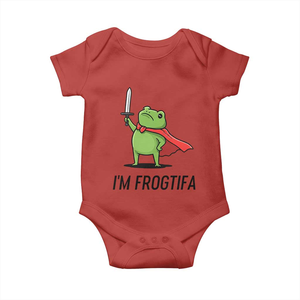 Funny Huzzah Frog Baby Onesie Im Frogtifa Knight Resist Protest TS02 Red Print Your Wear
